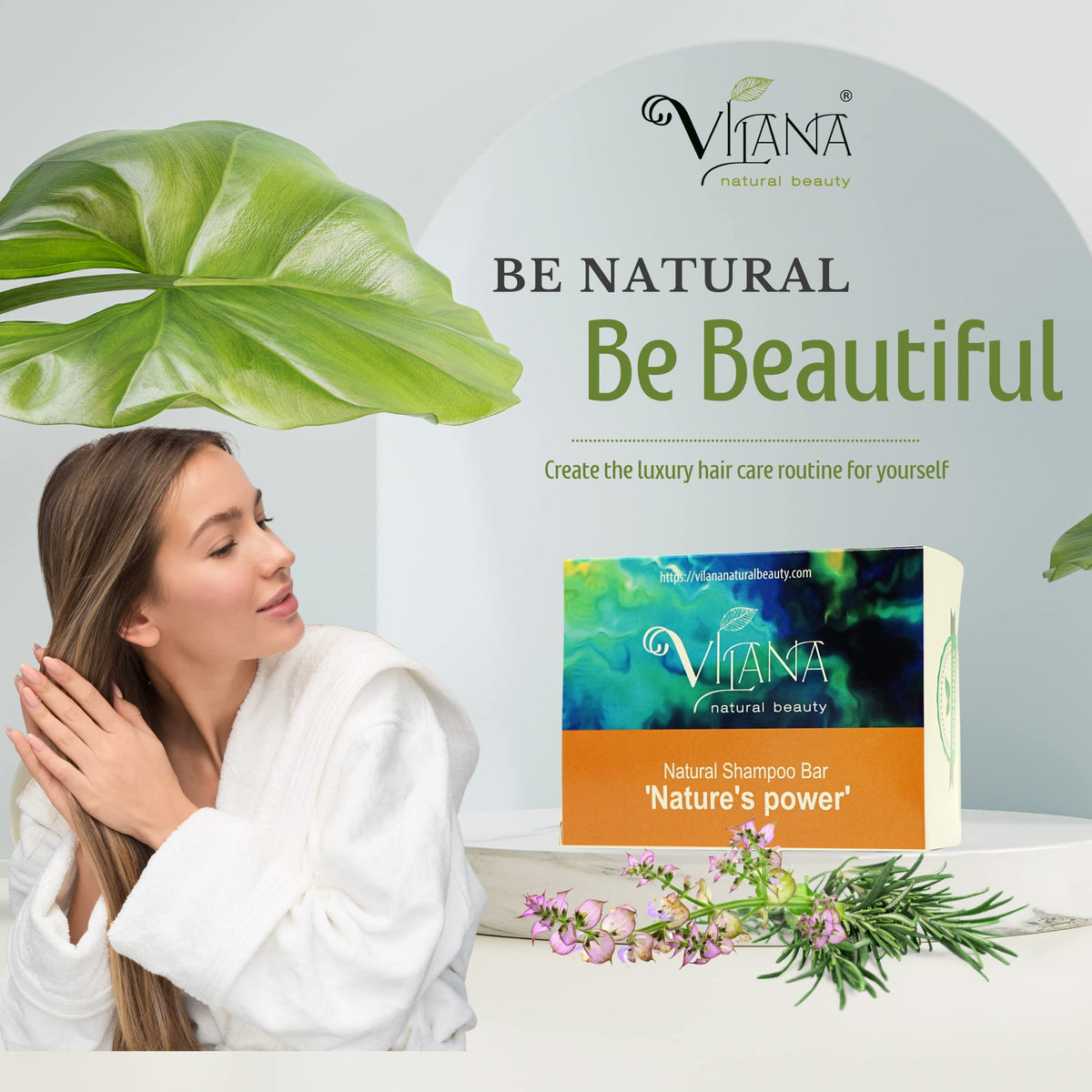 Vilana Natural Beauty Nature’s Power Natural Shampoo Bar 70g by Vilana | Vegan Shampoo Bar – Removes Dirt, Helps Fight Dandruff, Strengthens Hair Roots | Sulphate Free Hair Shampoo Bar, Suitable for Normal and Greasy Hair