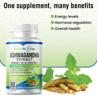 SigmaBiotics Ashwagandha Extract Tablets - Premium Strength Formula - Supports Energy, Overall Health, and Hormone Regulation - Vegan and Gluten Free - 30 Tablets