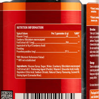 Nutrigums Cranberry Gummies 9000mg High Strength Extract | 25% Proanthocyanidins (PACs) | 60 Vegan Cherry Gummies | with Vitamin C 80mg | Antioxidant & Immune Support Supplement | by NUTRIGUMS®