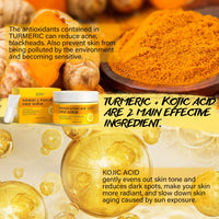 POP MODERN.C Turmeric and Kojic Acid Face Scrub, Vitamin C Skin Brightening Facial Exfoliator for Dry Oily Skin, Gently Remove Acne Dark Spot Blackheads, Lighten Hyperpigmentation, Smooth and Radiant Skin 130g