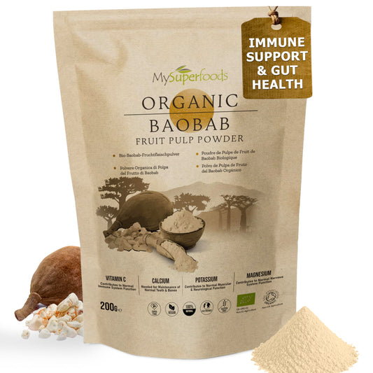 MySuperfoods Organic Baobab Powder 200g | Immune Support | Gut Health & Blood Sugar Control