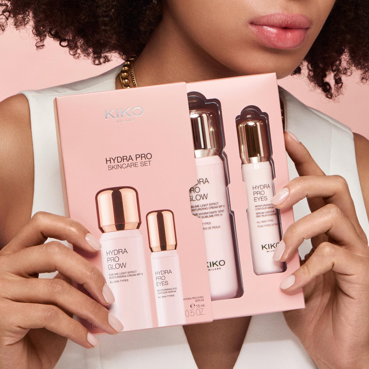 KIKO Milano Hydra Pro Skincare set, Skincare Kit: Moisturising Spf 10 Face Cream And Eye Contour Serum