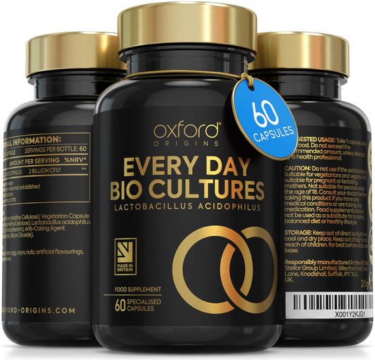 Advanced Probiotics for Gut Health | Expert Formulated Acidophilus Probiotic Gut Health Supplements, Bloating Relief | 60 Specialised Capsules with Bacterial Cultures, 150 Billion CFU/g | Made in UK