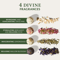 Christmas Gifts for Women - 4Pcs Bath Bombs Gift Box - Hand Made with Essential Oil Flowers & Bio Shea Butter - Gifts for her - Gifts for Mum - Vegan Skincare by Satin Naturel