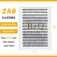 B&Qaugen Lash Clusters 30D-0.07D-9-15MIX B&Q Lash Individual Lashes 280 Clusters False Eyelash 20D 30D 40D Lash Clusters Extensions Individual Lashes Cluster DIY Eyelash Extensions at Home (30D-0.07D-9-15mix)