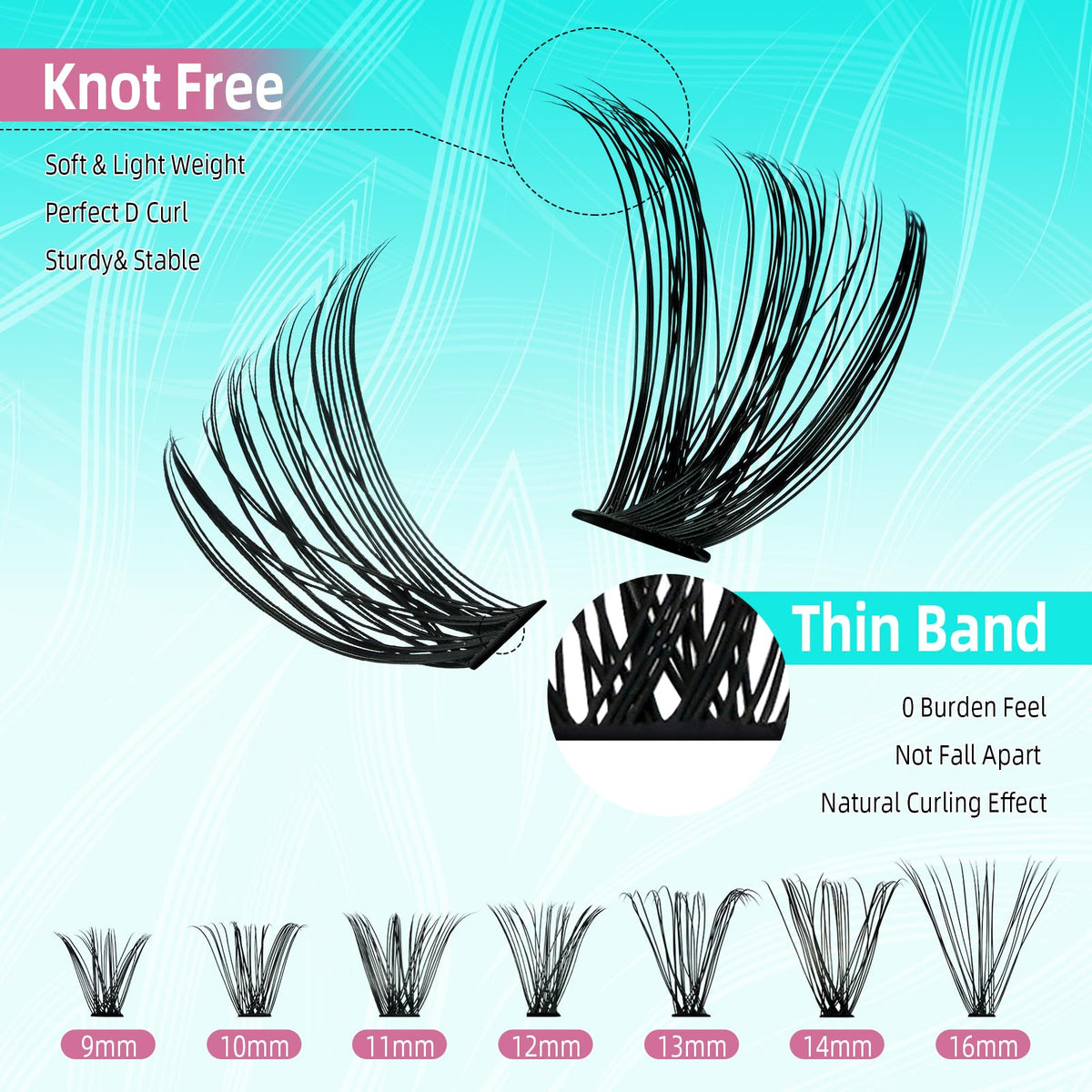 AMZGIRL LASH Lash Extension Kit 280PCS Eyelash Clusters 30D 40D DIY Eyelash Extension Kit Individual Lashes Natural Lash Clusters Kit with Lash Bond and Remover Waterproof, Lash Tweezers(D-Mix9-16mm Kit)