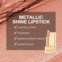 OULAC Glow Metallic Shine Lipstick, Nude High Impact Lipcolor, Lightweight Soft and Ultra Hydrating, Long Lasting, Vegan & Cruelty-Free, Full Coverage Lip Color 4.3 g/0.15 GM14 77 Odyssey