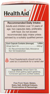 HealthAid Wheat Germ Oil 340mg 60 Capsules