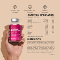 Horbäach Multivitamin Gummies for Women | High Strength Multivitamins and Minerals | with Biotin, Zinc, Vitamin C & More! | Hair, Skin and Nails Vitamins | 60 Vegan Gummies - Natural Strawberry | by Horbaach