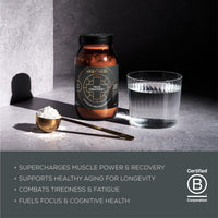 Ancient + Brave - Creatine+ 90g x15 Sachets - Premium Creatine Monohydrate Powder - 100% Micronized Creatine for Women - High Performance, Strength Building - Muscle Recovery, Cognition, Wellness