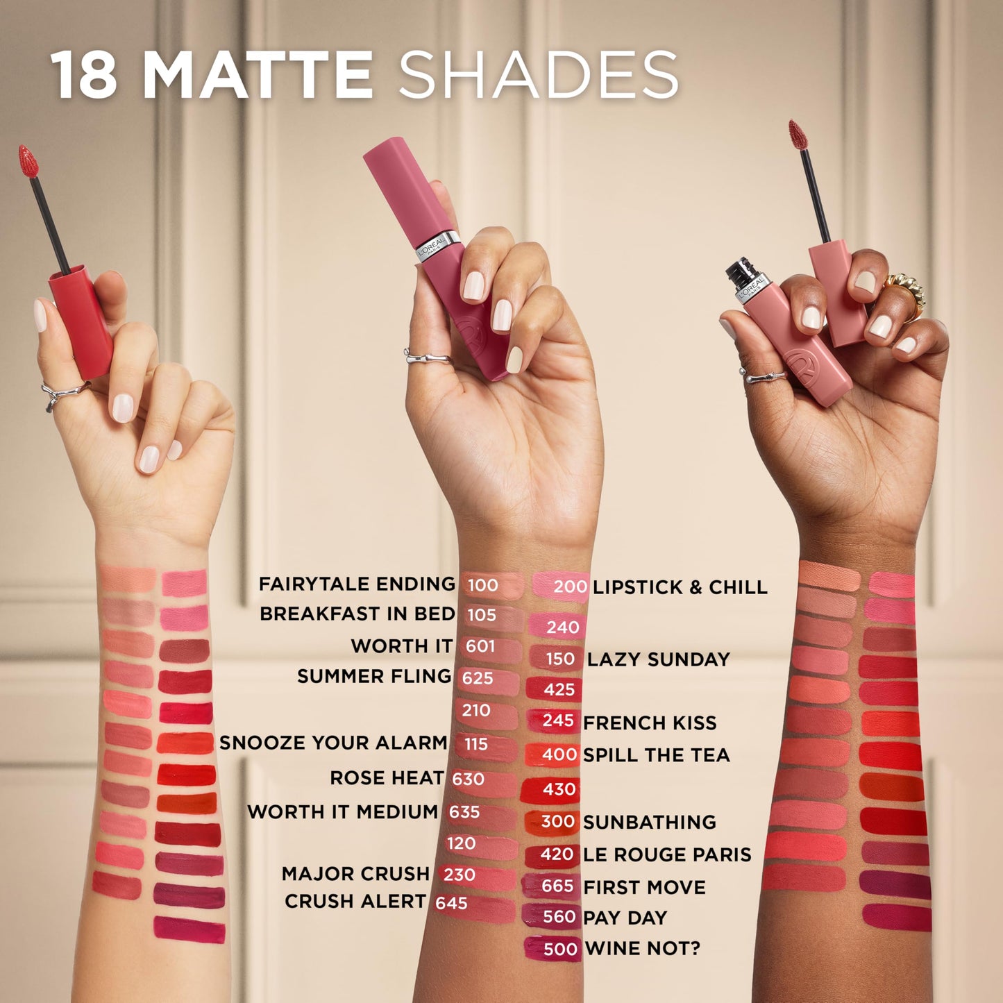 L'Oreal Paris Liquid Lipstick Matte Finish, Infallible Matte Resistance, Ultra-lightweight long wear formula, Transfer Resistant and Smudge Proof, Shade: 635 Worth it Medium