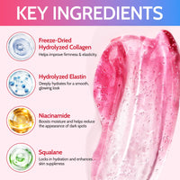 MASAIGGE Collagen Jelly Cream, Collagen Gel Face Cream with Niacinamide & Hydrolyzed Collagene, Anti-Aging Face Moisturiser, Deep Hydrating, Revitalise Dull Skin, Boosts Skin's Barrier Hydration & Glow