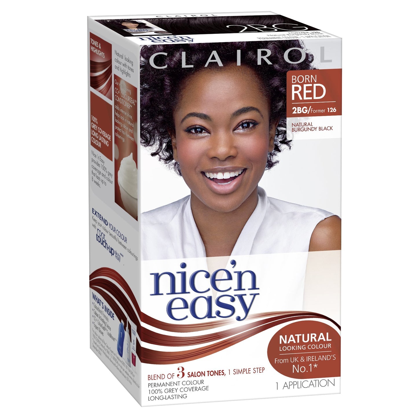 Clairol Nice'n Easy Permanent Hair Dye 126/2BG Burgundy Black