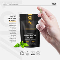 ALPHA01 Organic Dandelion Root 1400mg – 120 Vegan Capsules – High Strength Taraxacum Officinale (2 Months Supply) – Resealable and Recyclable Pouch by Alpha01