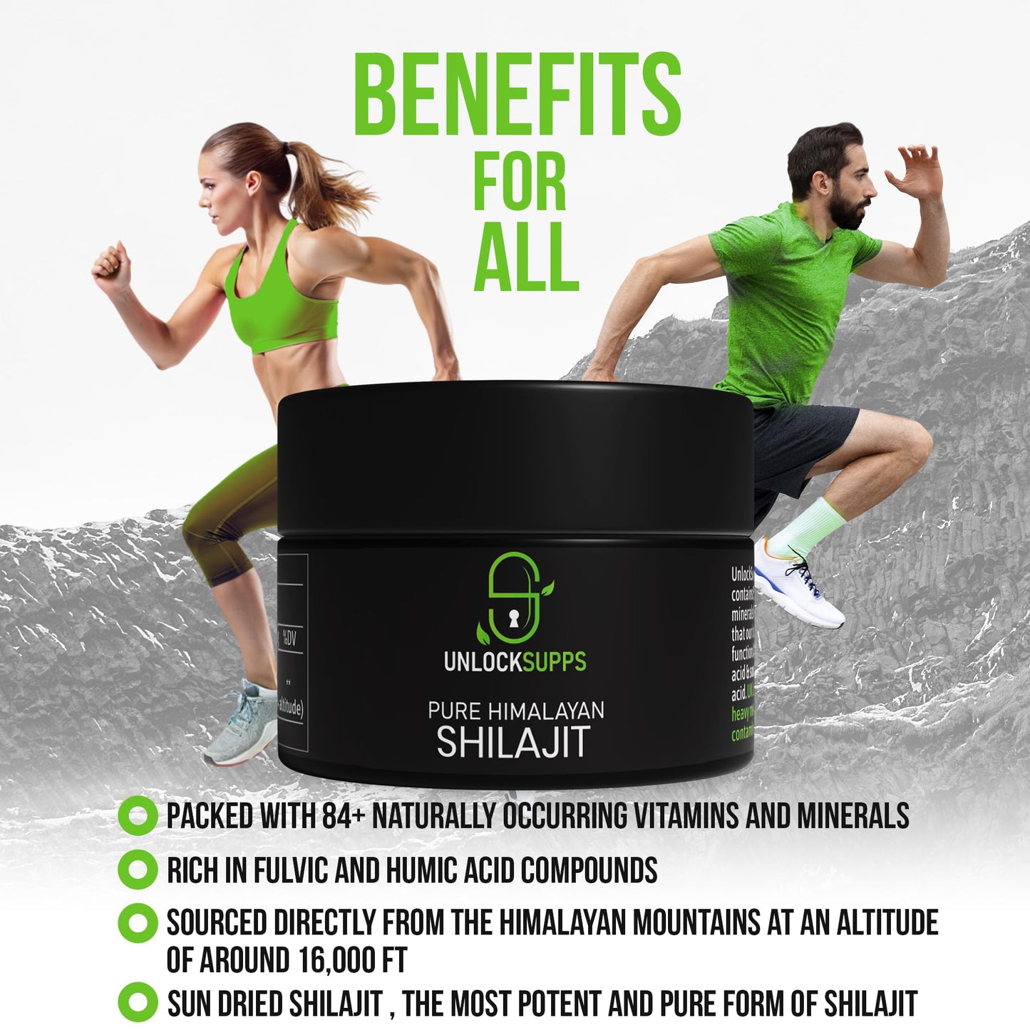 UNLOCKSUPPS Shilajit Resin, Original Himalayan Shilajit - 30 Grams Vegan (Pack of 1)