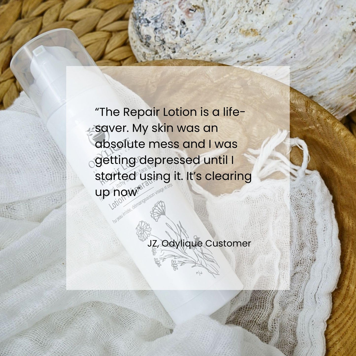 Odylique Repair Lotion | 100% Natural for Sensitive Itchy Skin 200ml | With Soothing Aloe & Calendula | Moisturiser for Stressed Skin