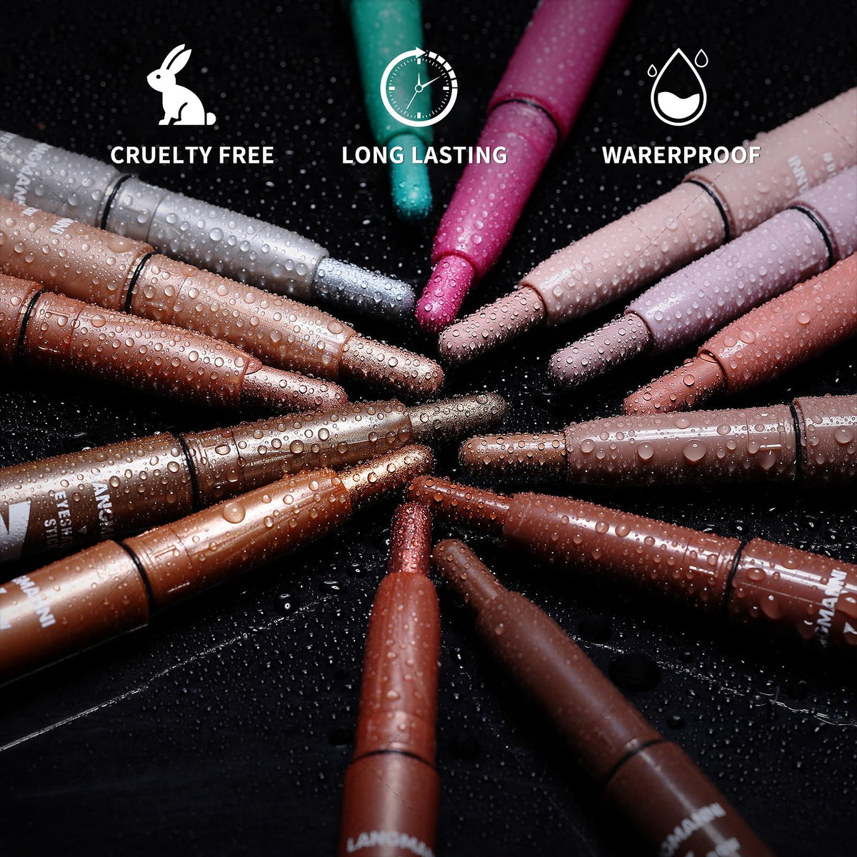 LANGMANNI Eyeshadow Stick, 6 PCS Multi-Color Eyeshadow Pen Set, Creamy Long-Lasting Eye Makeup Kit, Natural & Shimmer Shades Contour Stick, Perfect Gifts For Women (#B)