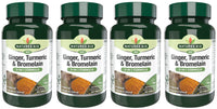Natures Aid Ginger, Turmeric & Bromelain 60 Tabs (Pack of 4)
