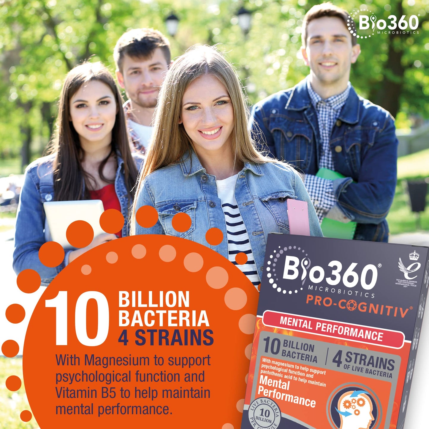Natures Aid Bio360 Pro-Cognitiv (10 Billion Bacteria), from Natures Aid, Mental Performance, 60 Capsules