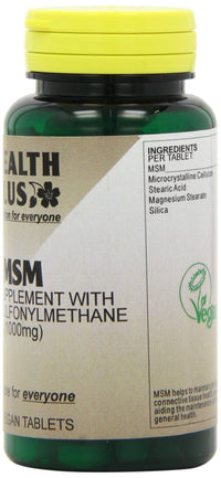 Health Plus MSM 1000mg Joint Health Supplement - 90 Tablets
