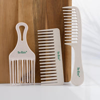 So Eco Curl Defining Set – 3-Piece Curl Care Kit with Wide-Tooth Comb, Styling Comb & Afro Pick, Made from 100% Recycled Materials for Defined, Voluminous Hair, Suitable for Wet & Dry Styling
