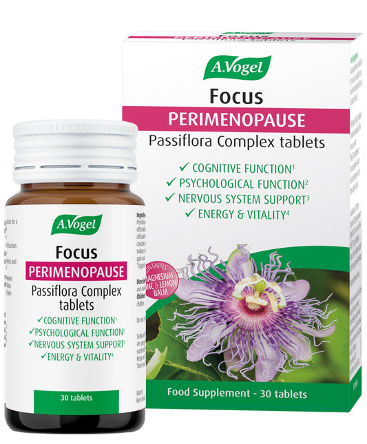 A.Vogel Focus Perimenopause Supplement | Helps Support Cognitive & Psychological Symptoms During Perimenopause | Nervous System Support | Energy & Vitality | Passiflora Complex | 30 Tablets