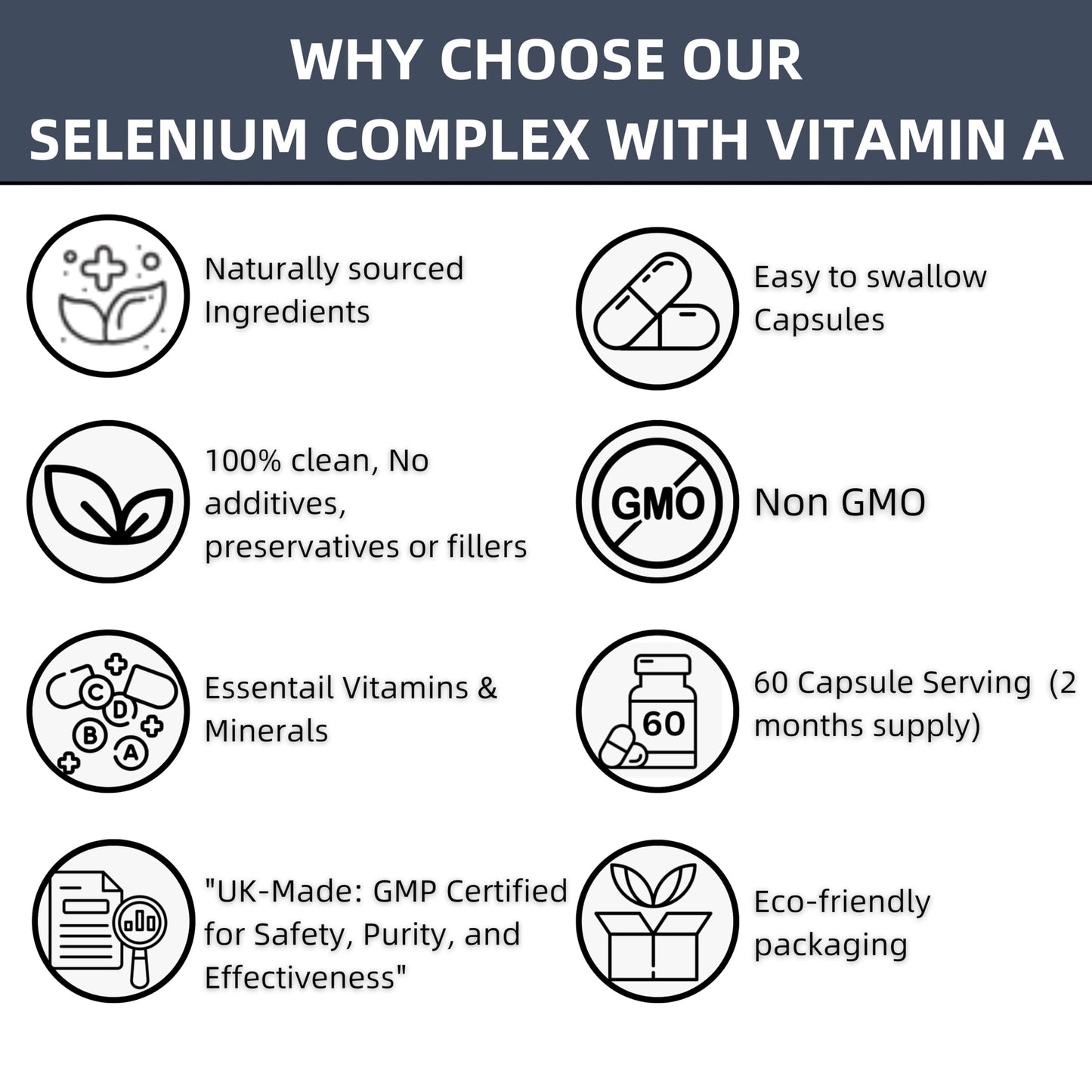 Mad Diet Organic Selenium Complex with Vitamin A – Brain & Metabolic Health – Yeast Free, Antioxidants for Immune Health, Non-GMO & Gluten-Free, Selenium 200 mcg for Men & Women (60 Capsules)