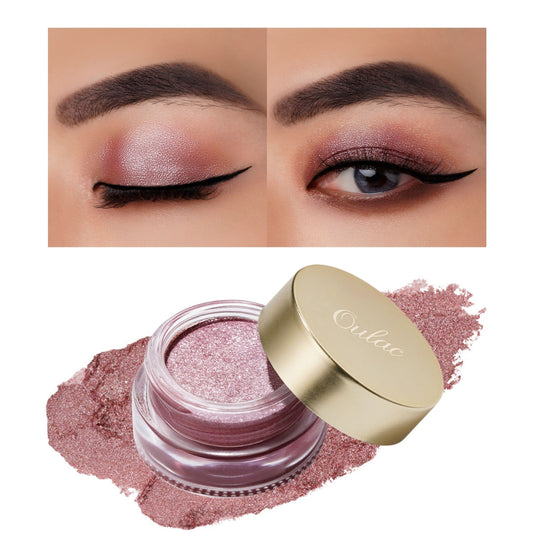 Oulac OULAC Cream Eyeshadow, Glitter Pink Eyeshadow, Holds Makeup For 12 Hours +, Waterproof and Sweatproof, Crease Resistant, Vegan | 06g, Lustering (12)