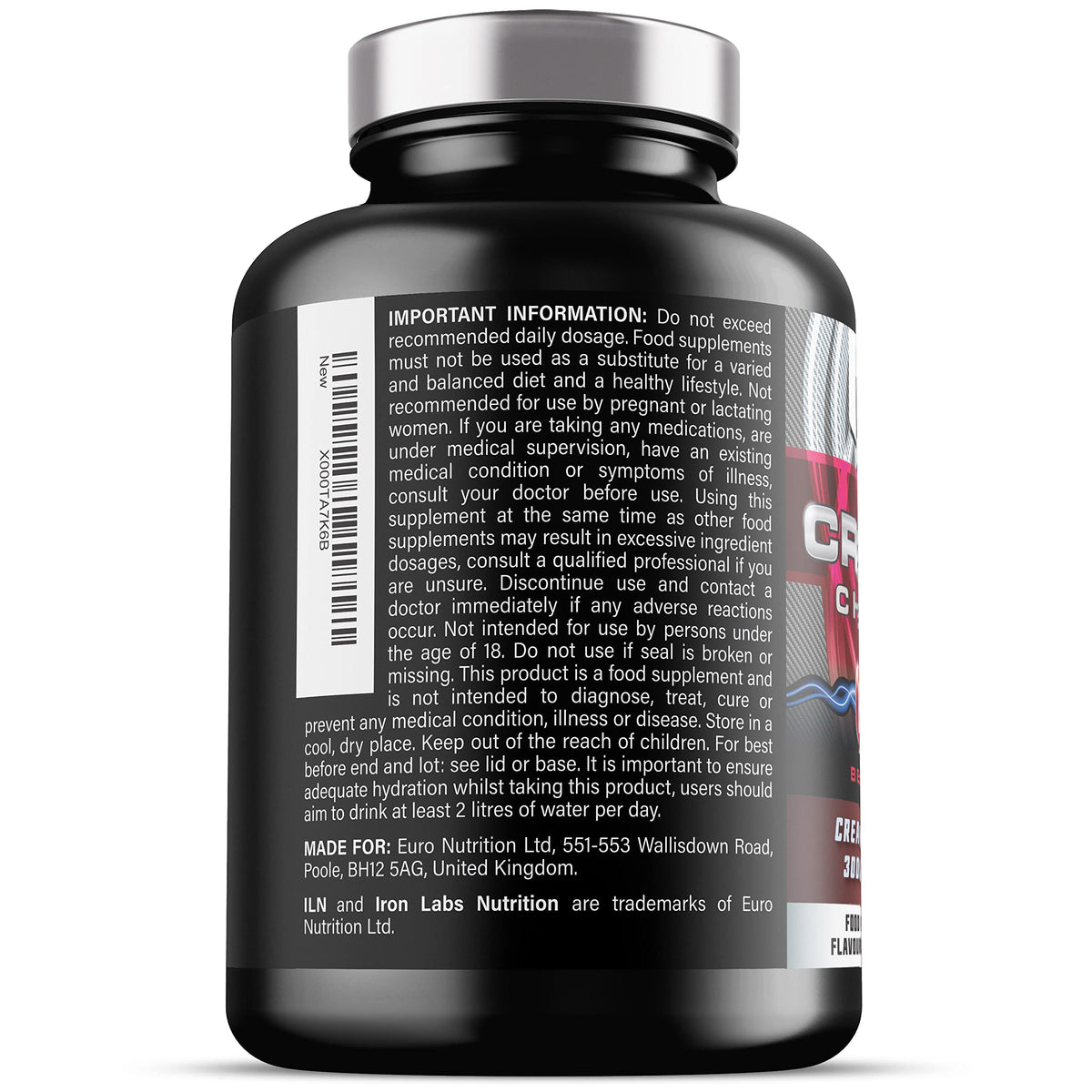 Iron Labs Nutrition Chewable Creatine Tablets (Berry Flavour) - 3000mg Chewable Creatine Monohydrate Tablets - Creatine Chews - 180 Tablets