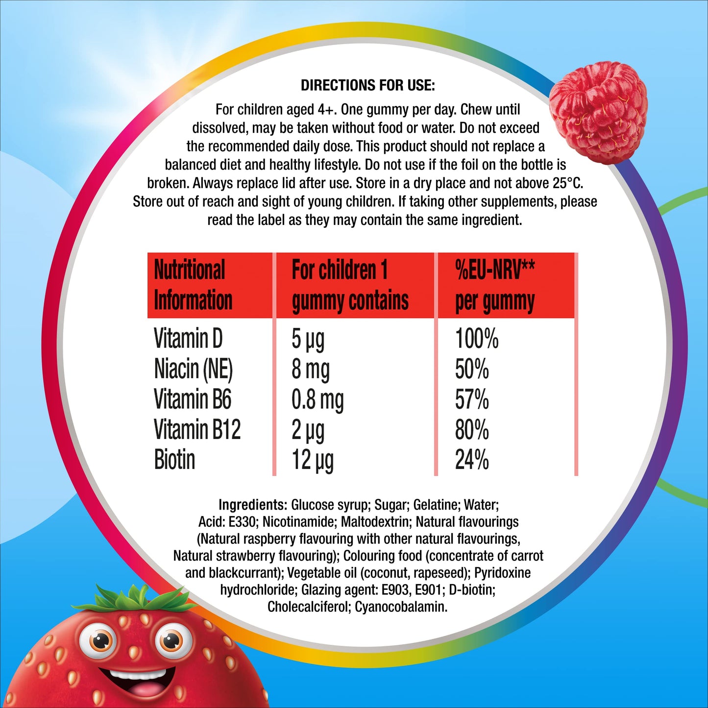 Centrum Multivitamins for Kids Bones & Teeth, Vitamins with 5 Essential Nutrients including Vitamin D, Mixed Berry Natural Fruit Flavour, 30 Multigummies (Packaging may vary)