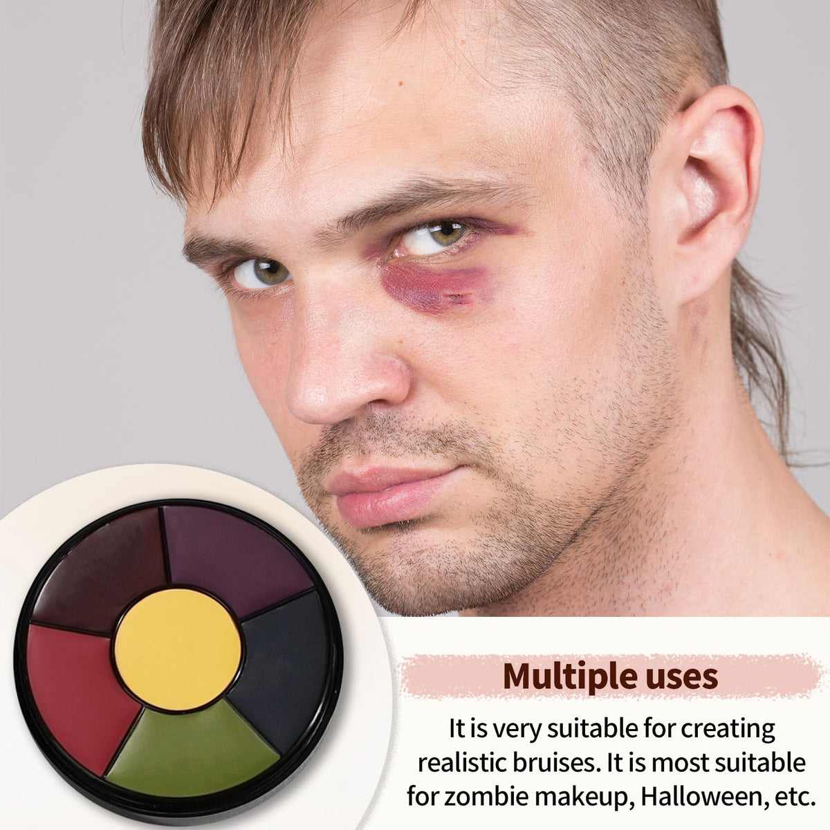Toumett 6 Color Face Body Paint,Bruises Make Up SFX,Bruise Wheel Special Effect,Scar and Fake Blood Effects facial Bodies Paints Kit,for Halloween Clown Zombie Vampire Party Painting Cosplay Makeup