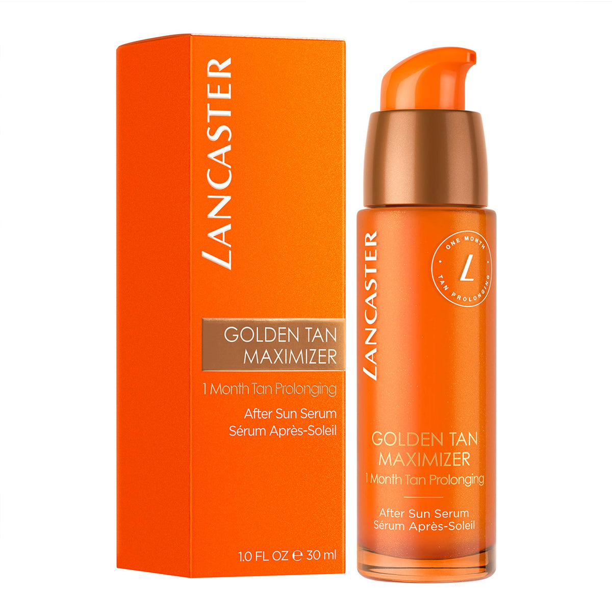 Lancaster Golden Tan Maximizer After Sun Face Serum 30ml, One Month Tan Prolonging, Natural Tan Accelerator, Soothes and Calms Sun-Exposed Skin, Softens Skin with Velvety Finish