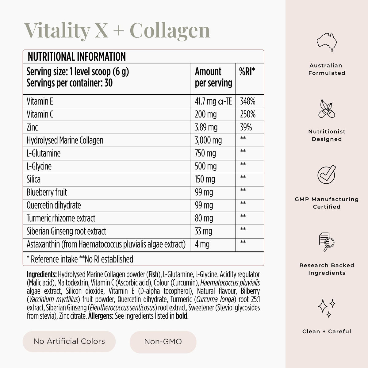 JSHealth Vitamins Vitality X + Collagen, Beauty Powder Supplement, 180g