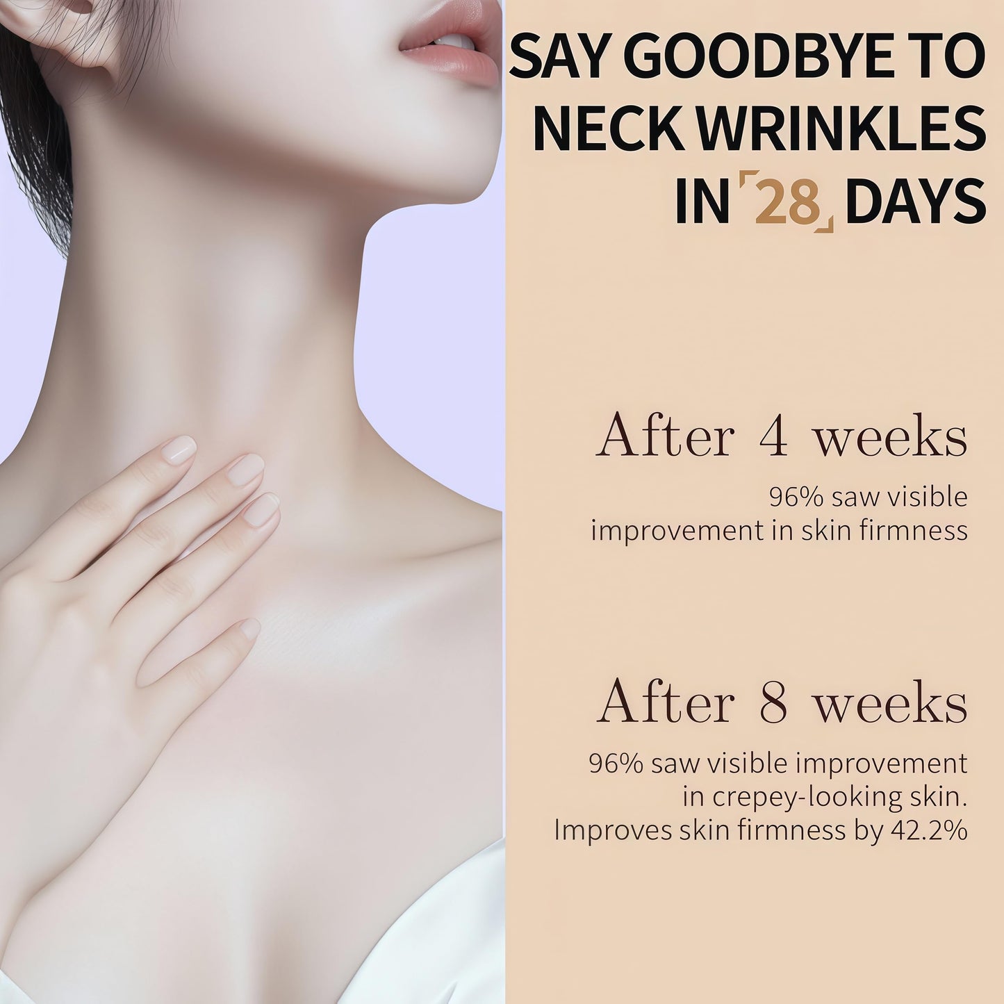 ANGEL SILK Collagen AH-8 Firming Neck Cream, Retinol Tightening & Lifting Neck Cream Contain Hexapeptide with Double Roller Massage, Reduce Wrinkles Fine Lines, Firm And Lift Sagging Skin 1pc