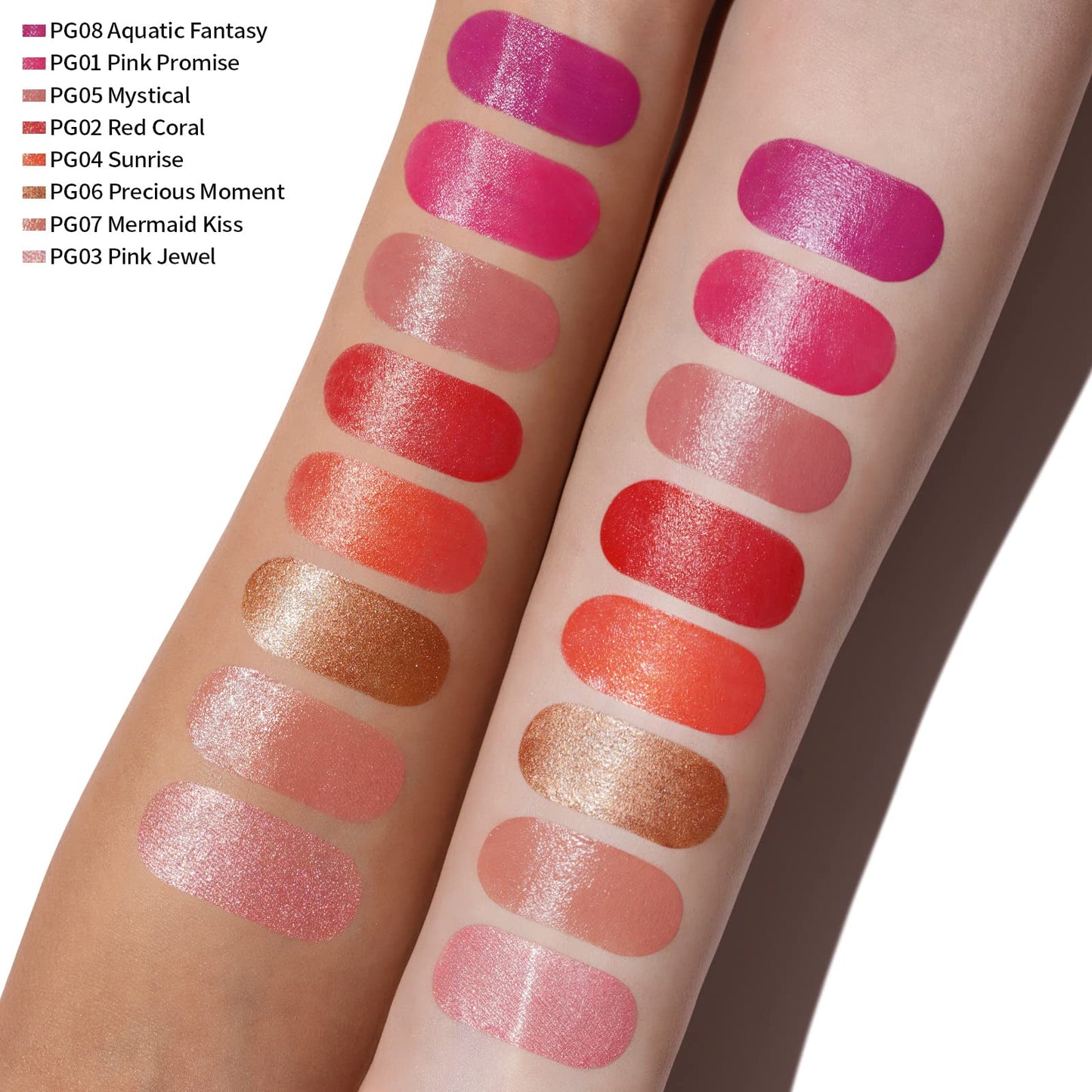 Oulac Pink Shimmer Lipstick for Women-Moisture Tinted Lip Balm for Dry Lips, Glitter Surface, Creamy Formula, Hydrating & Smooth, Infused with Shea Butter, Vegan, Gluten-Free (PG03) Pink Jewel