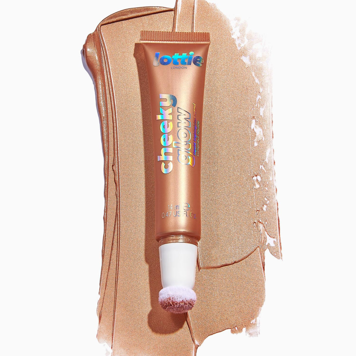 Lottie London Cheeky Glow in Golden Glaze, Liquid Blush & Sheer Highlighter, Buildable Formula Infused with Hyaluronic Acid, Vegan & Cruelty-free