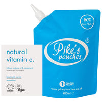 Pike's Pouches Natural Vitamin E Oil for Skin, Face, Hair, Nails, Scars & Lip Gloss 400ml – Liquid Vit E Pure Oil from Wheat Germ | Stimulates Hair Growth | Body Oil for Stretch Marks | Vegan | Pikes Pouches