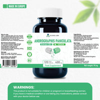 ALZURO LABS Alzuro Labs Andrographis Paniculata 8,000mg Eq - 120 Vegan Capsules | Botanical Support for Immune & Liver Wellness | 20:1 Kalmegh Extract (10% Andrographolides) | GMP & Lab Tested | 4 Months Supply