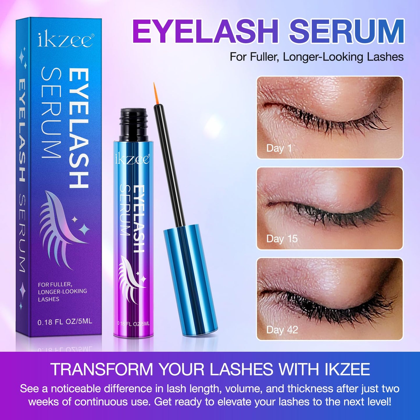 Generic Eyelash Growth Serum, 5ML Lash Serum Eyebrow Enhancer, Lash Growth Serum For Eye lash Serum Growth To Grow Fuller Thicker Longer Natural Lashes