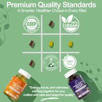 Healthier Options Ashwagandha KSM-66 and Lions Mane Gummies 4700mg | High Strength Ginkgo Biloba, Magnesium Glycinate, B6 & B12 | Ashwagandha Gummies 5% Withanolides | Stress, Focus, Memory & Energy | 6-in-1 60 Vegan