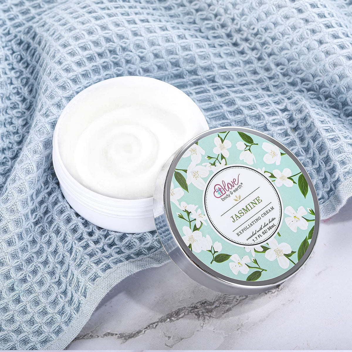 BODY & EARTH # LOVE Hand Care Gift Set for Women - Travel Size Gift Set, Hand Cream Kit with Rose Hand Lotion, Jasmine Exfoliating Cream, Repair&Moisture Extra Dry Hands, Gift Set for Women Mother's Day