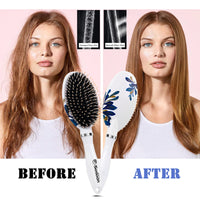 Sosoon Hair Brush, Boar Bristle Paddle Hairbrush for Long, Thick, Curly, Wavy, Dry or Damaged Hair, Reducing Hair Breakage and Frizzy, No More Tangle