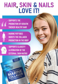 Skin Pep Marine Collagen Powder Clean Unflavoured - 10,000mg Double Hydrolysed Collagen Peptides per Serving - Ultra Premium for Maximum Absorption Hair, Skin & Nails - 300g, 30 Servings by SkinPep