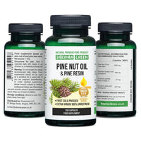 Siberian Green Pine Nut Oil w/Pine Resin Capsules 200 Softgels Wild Harvested Siberia Altai Cold Pressed Unrefined