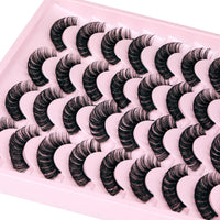 JIMIRE Russian Strip Volume Eyelashes DD Curl Fluffy False Eyelashes Look Like Lash Extensions Natural Lashes 16 Pairs Pack