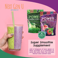 NGU Next Gen U Superfood Greens Powder & Berries Powder Dietary Supplements - for Immune Support - 150 g Pouches - Super Smoothie Mix for Juice & Shakes - Powdered Acai & Flaxseed Blends for Health - by NextGenU