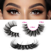 JIMIRE Cat Eye Lashes with Eyelash Glue Russian Strip D Curl Lashes Wispy 6D Volume False Eyelashes with Lash Glue Thick Crossed Soft Fake Eyelashes Fluffy 7 Pairs Pack