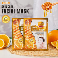 Generic 10-Pack VC+Honey Facial Masks with Hyaluronic Acid - Moisturizing, Alcohol-Free Sheet Masks for All Skin Types, Scented with Natural Honey Essence, Hydration Boost & Multi-Nourishing Benefits
