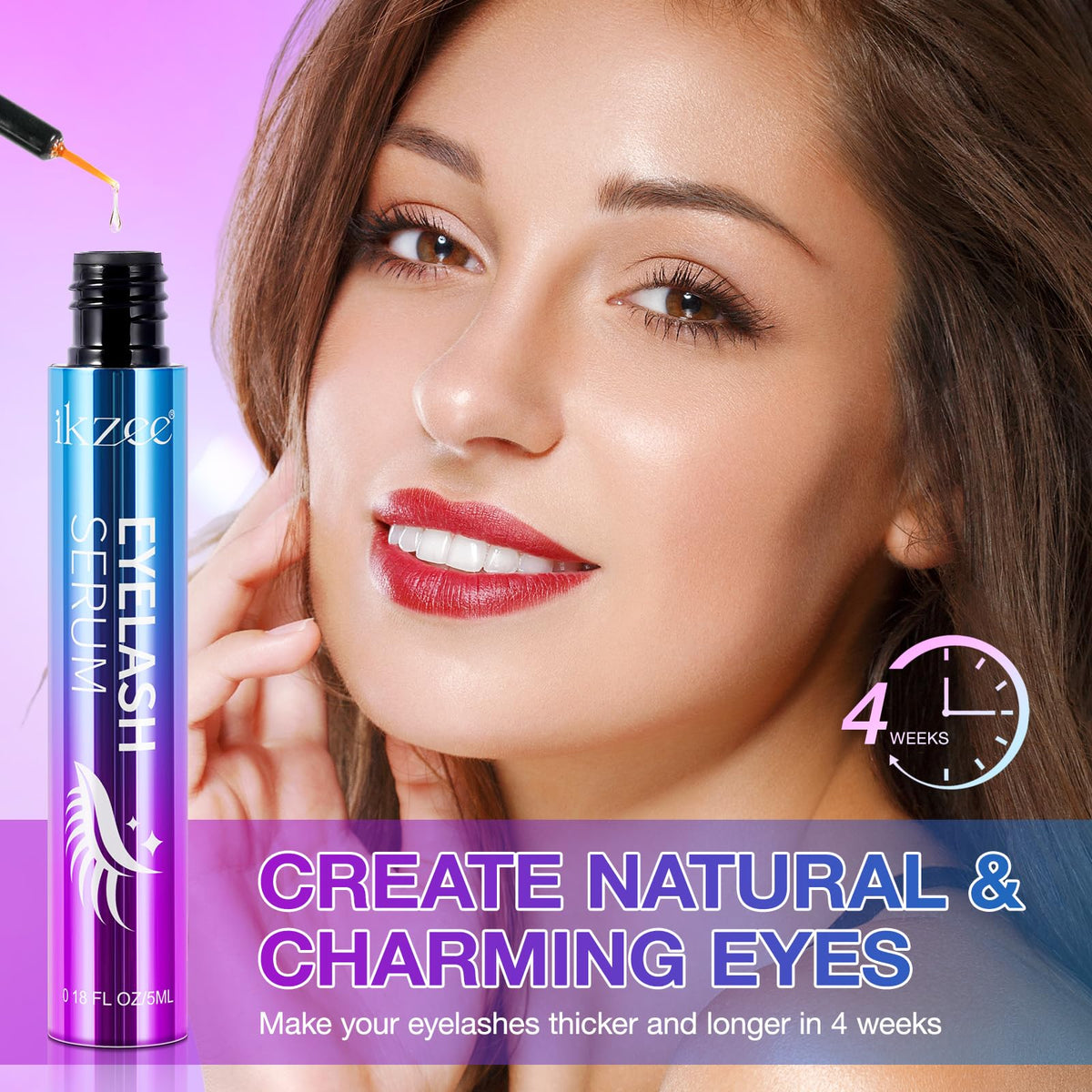 Generic Eyelash Growth Serum, 5ML Professional Lash Eyelash & Eyebrow Enhancer Serum, Advanced Formula for Longer, Fuller, and Thicker Lashes, Lift Eyelashes Enhancer Rapid Lash Growth,Nourish Damaged Lashes