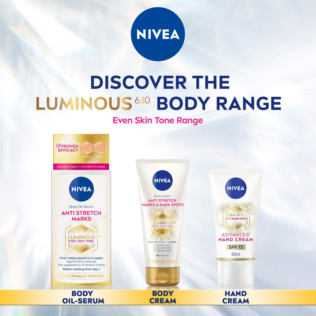 NIVEA Luminous 630 Body Oil Serum Anti Stretch Marks (100ml), Skincare Serum with Luminous 630 Visibly Reduces Stretch Marks in 2 weeks, Starts Working From Day 1, with Thiamidol